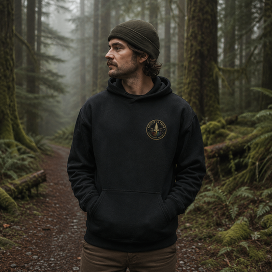 Beneath the Canopy Hoodie — queer-owned Pacific Northwest LGBTQ+ Pride apparel, front view