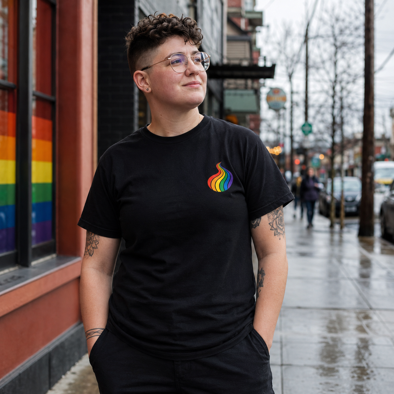 ProudPath T-Shirt — queer-owned Pacific Northwest LGBTQ+ Pride apparel, front view