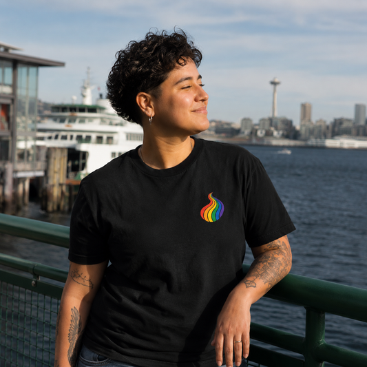 ProudPath T-Shirt — queer-owned Pacific Northwest LGBTQ+ Pride apparel, front view