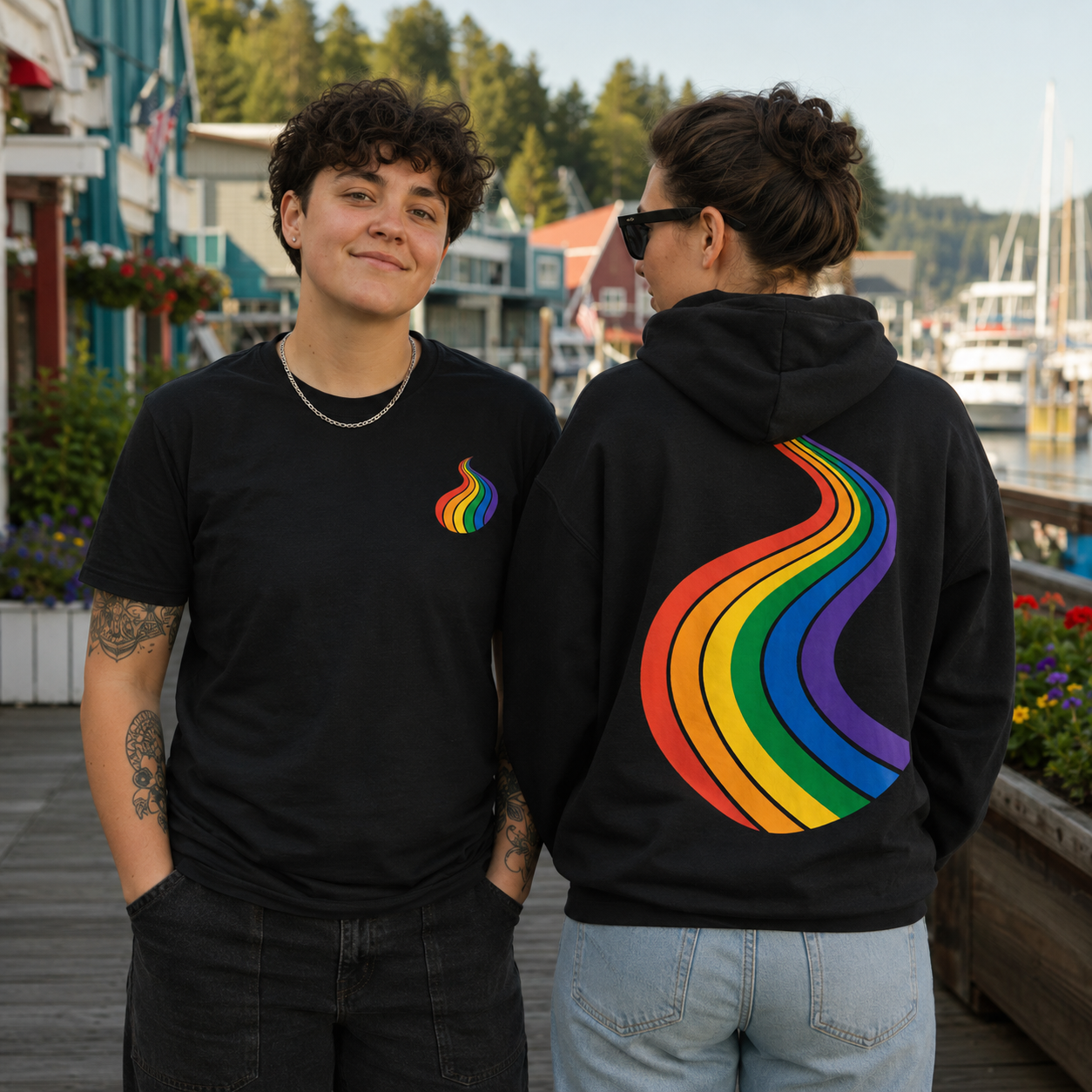 ProudPath T-Shirt — queer-owned Pacific Northwest LGBTQ+ Pride apparel, front view