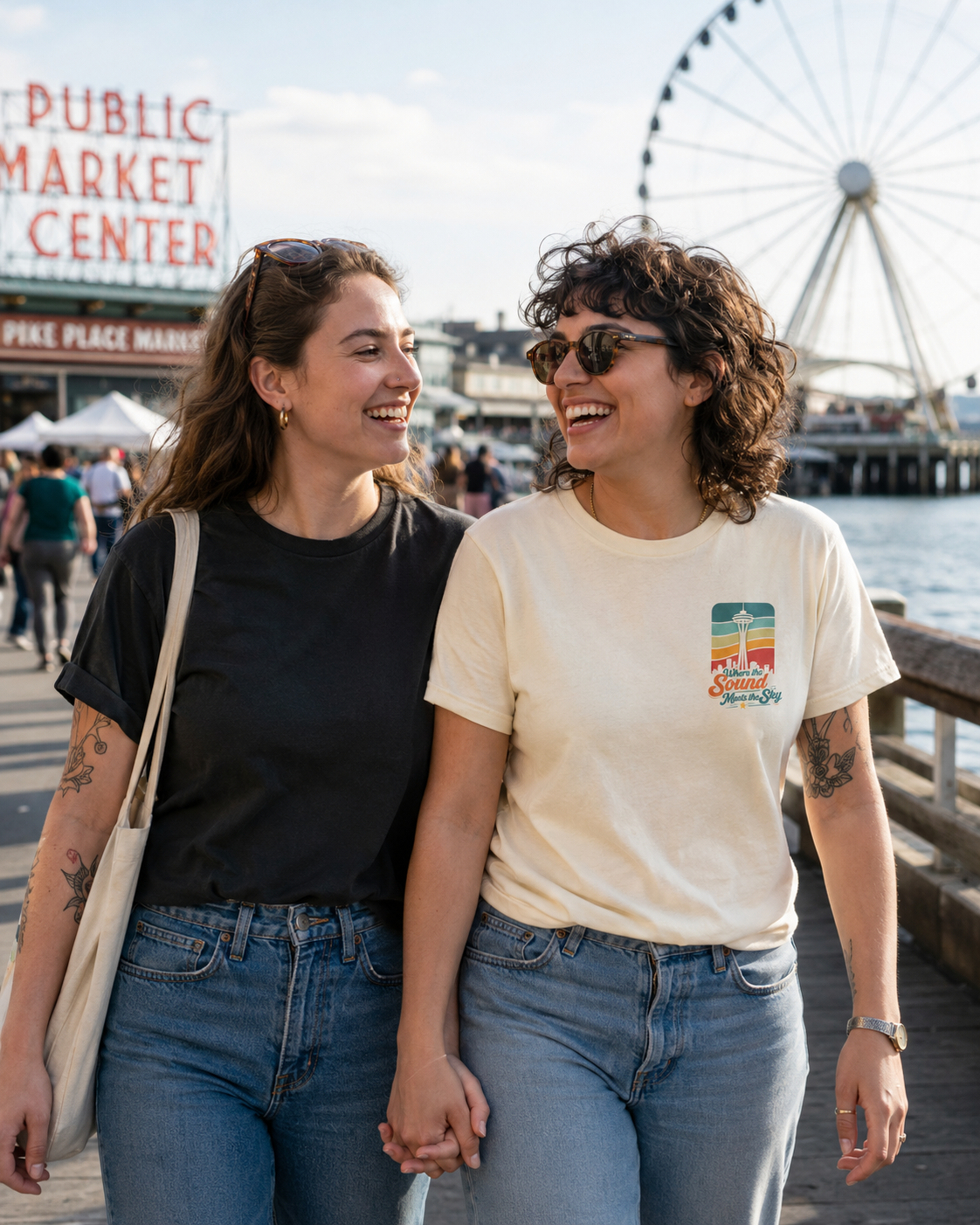Where the Sound Meets the Sky T-Shirt — queer-owned Pacific Northwest LGBTQ+ Pride apparel, front view