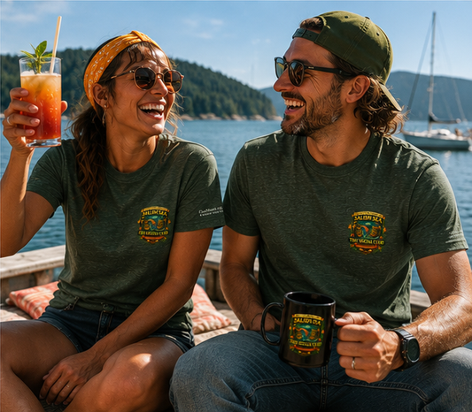 Ferry to Fabulous T-Shirt at a sunny Pacific Northwest dock — queer-owned PNW Pride apparel, front view