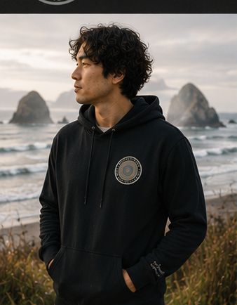 Quiet Rings Hoodie — queer-owned Pacific Northwest LGBTQ+ Pride apparel, front view