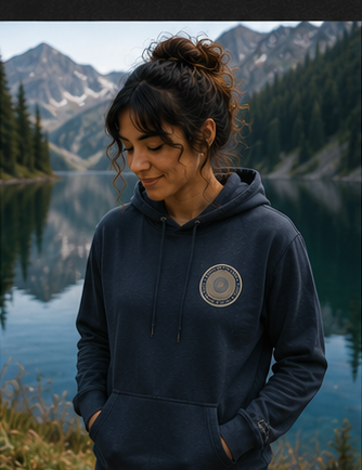 Quiet Rings Hoodie — queer-owned Pacific Northwest LGBTQ+ Pride apparel, front view
