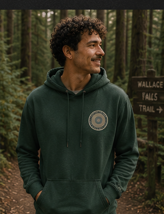 Quiet Rings Hoodie — queer-owned Pacific Northwest LGBTQ+ Pride apparel, front view