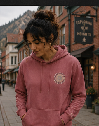 Quiet Rings Hoodie — queer-owned Pacific Northwest LGBTQ+ Pride apparel, front view