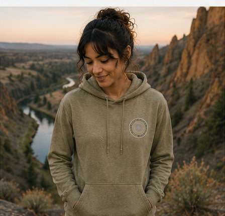 Quiet Rings Hoodie — queer-owned Pacific Northwest LGBTQ+ Pride apparel, front view
