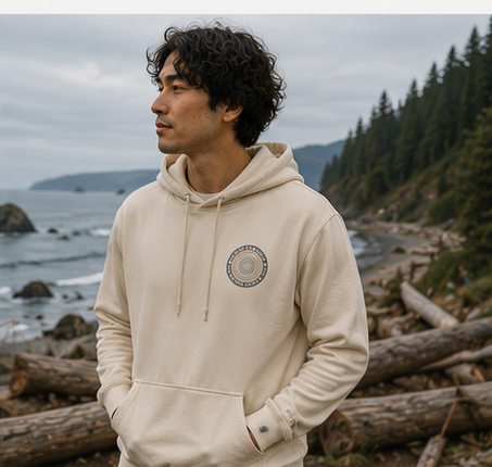 Quiet Rings Hoodie — queer-owned Pacific Northwest LGBTQ+ Pride apparel, front view