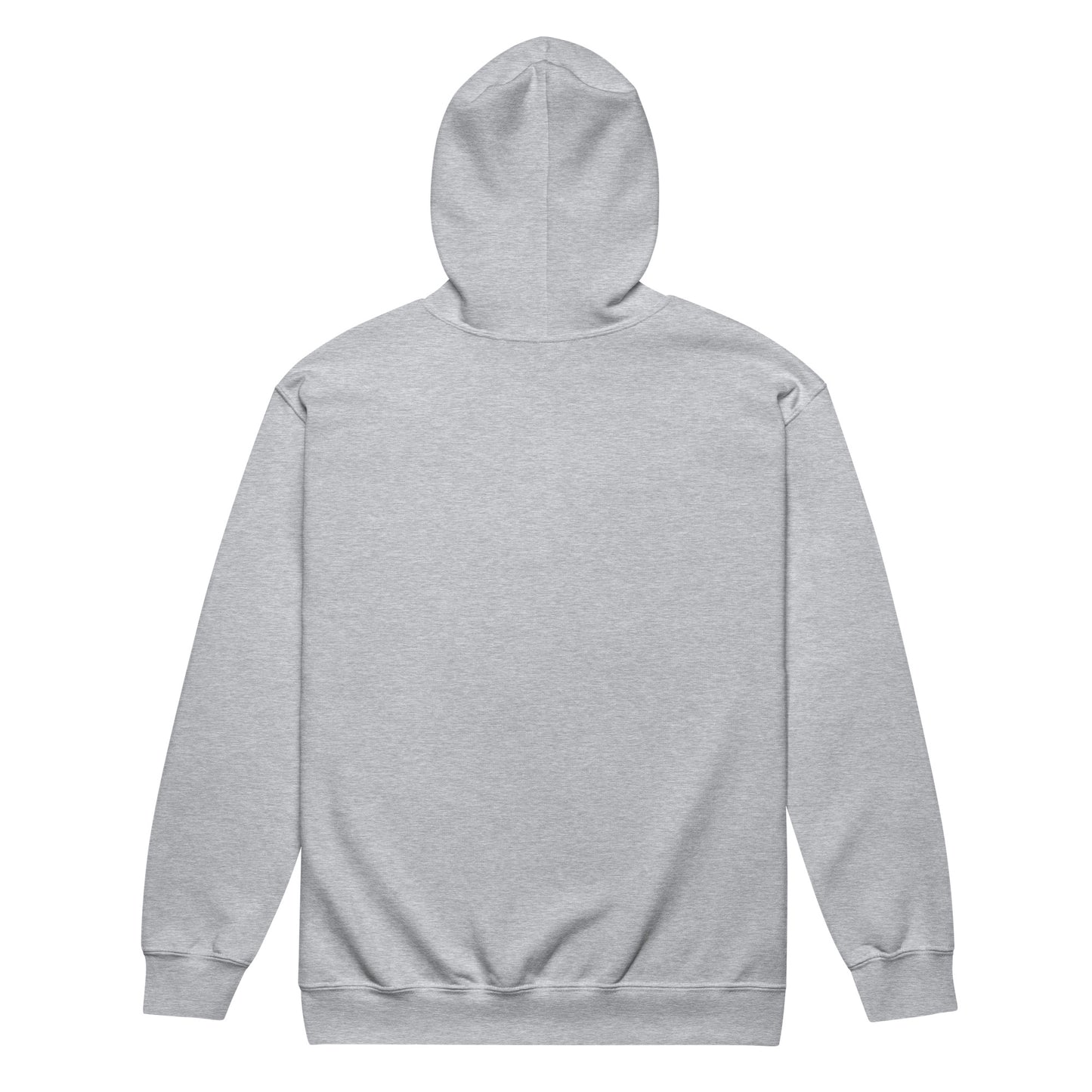 Moved by the Tide Zip Hoodie — sport grey, back view, queer-owned PNW Pride apparel