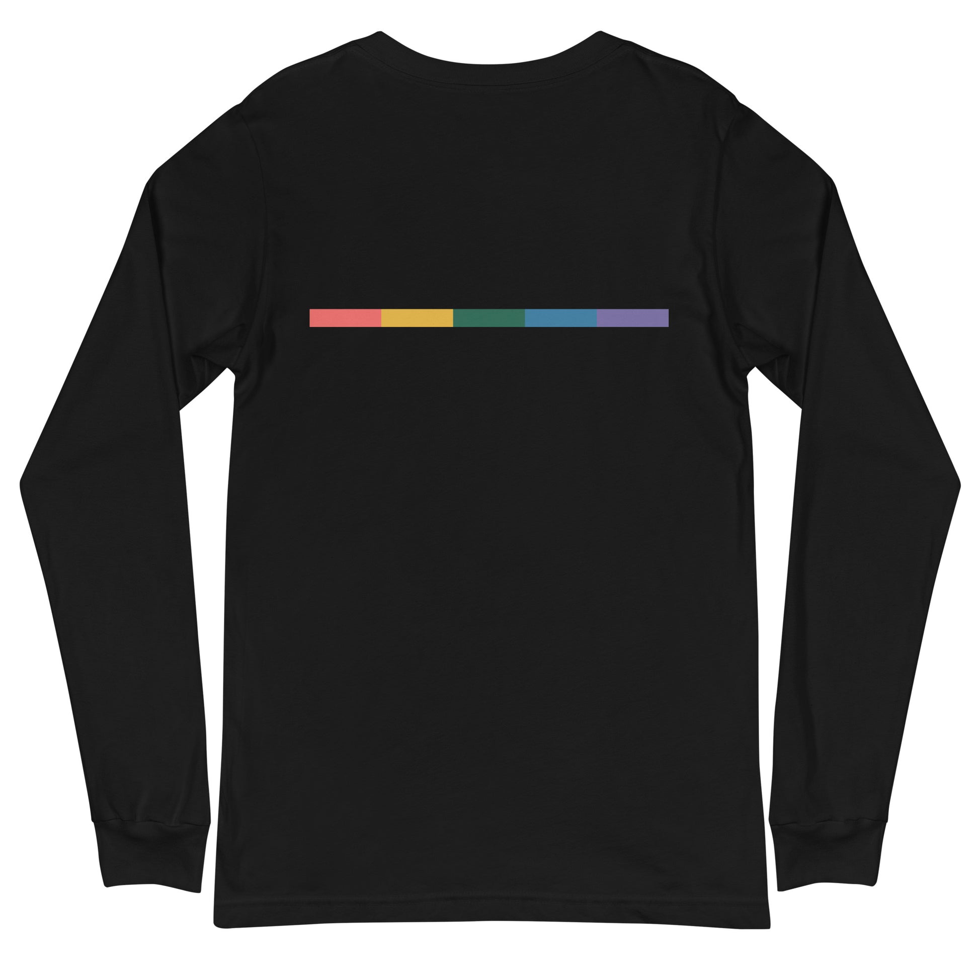 Signal Long Sleeve Tee — black, back view, queer-owned PNW Pride apparel
