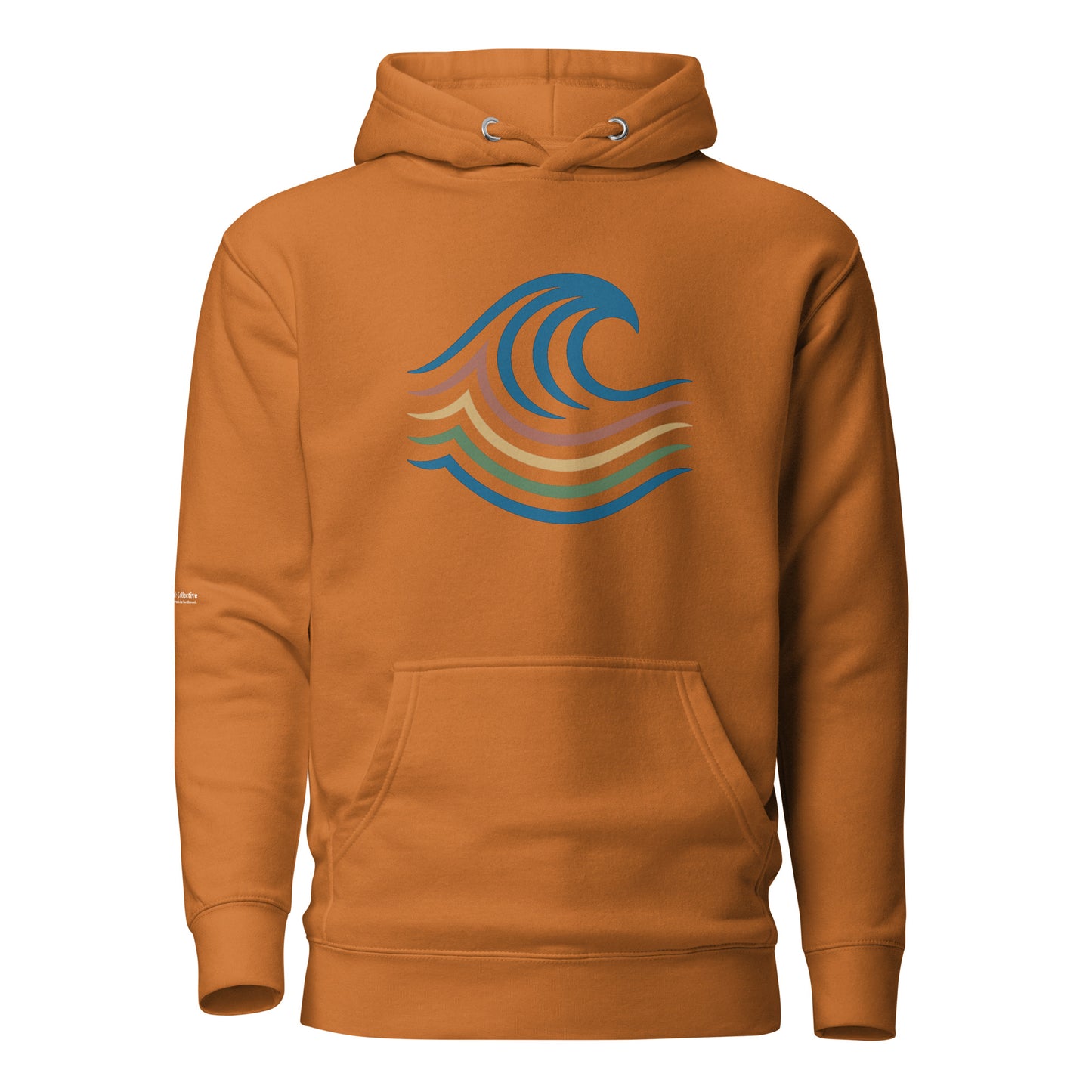 BreakWater Hoodie — adobe, front view, queer-owned PNW Pride apparel