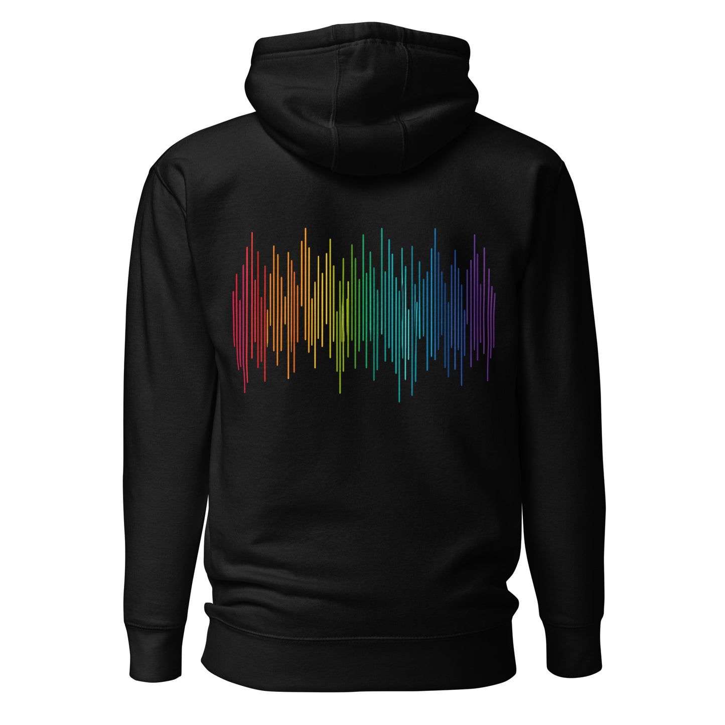 PrideFall Hoodie — black, back view, queer-owned PNW Pride apparel