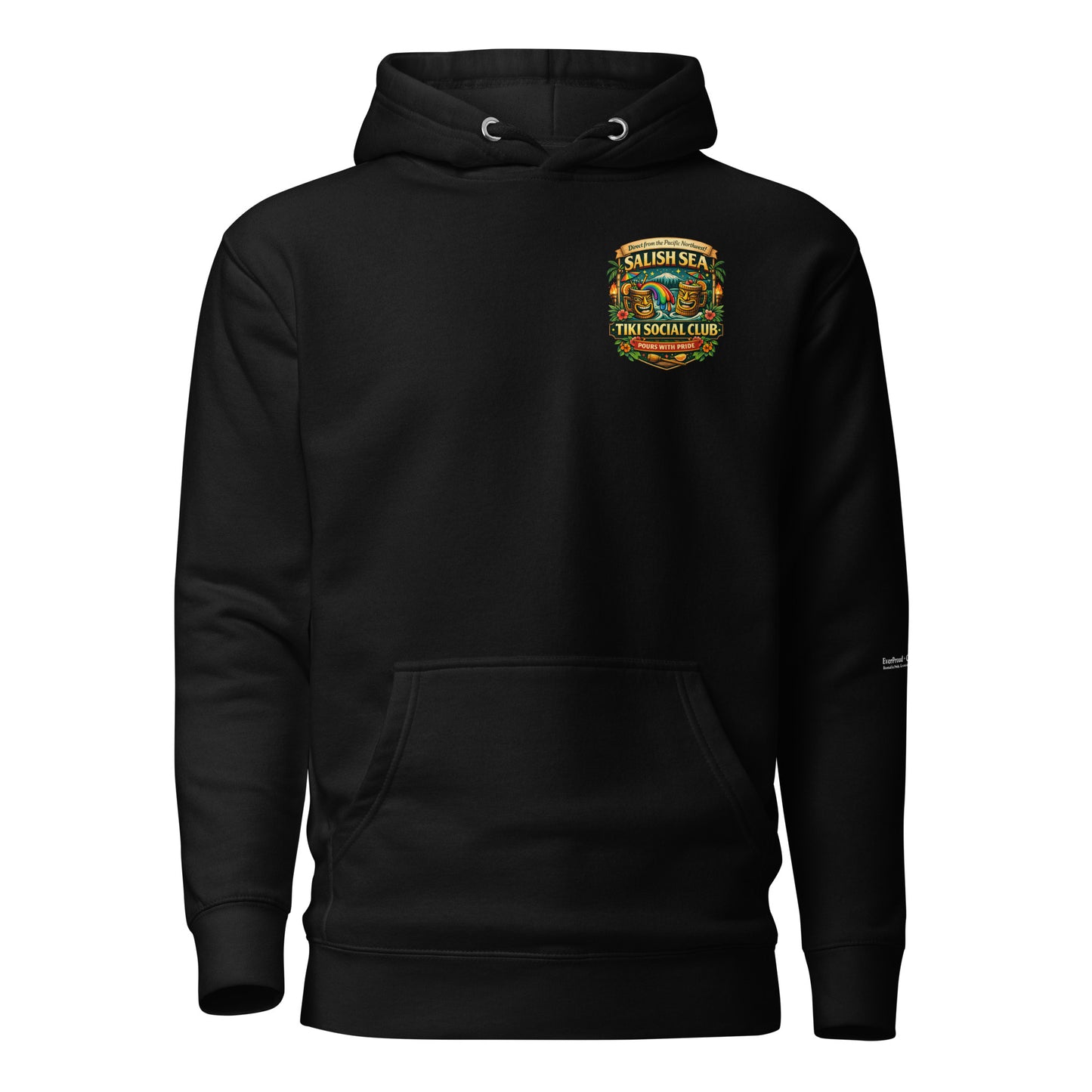 Ferry to Fabulous Hoodie — black, front view, queer-owned PNW Pride apparel