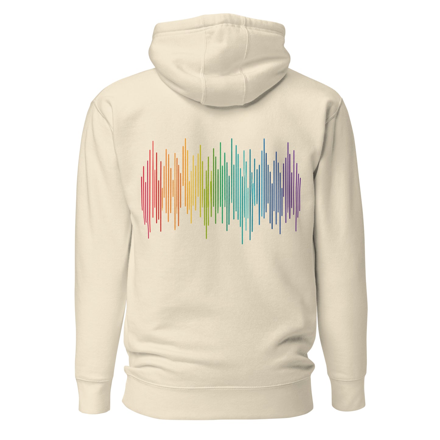 PrideFall Hoodie — bone, back view, queer-owned PNW Pride apparel