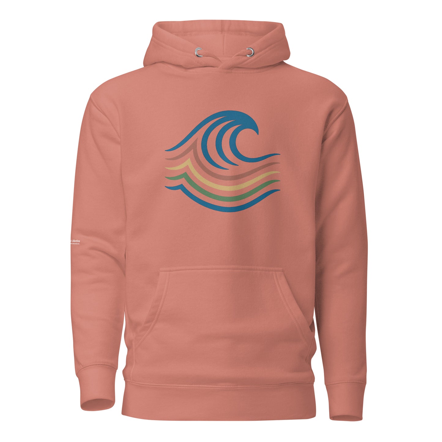BreakWater Hoodie — dusty rose, front view, queer-owned PNW Pride apparel