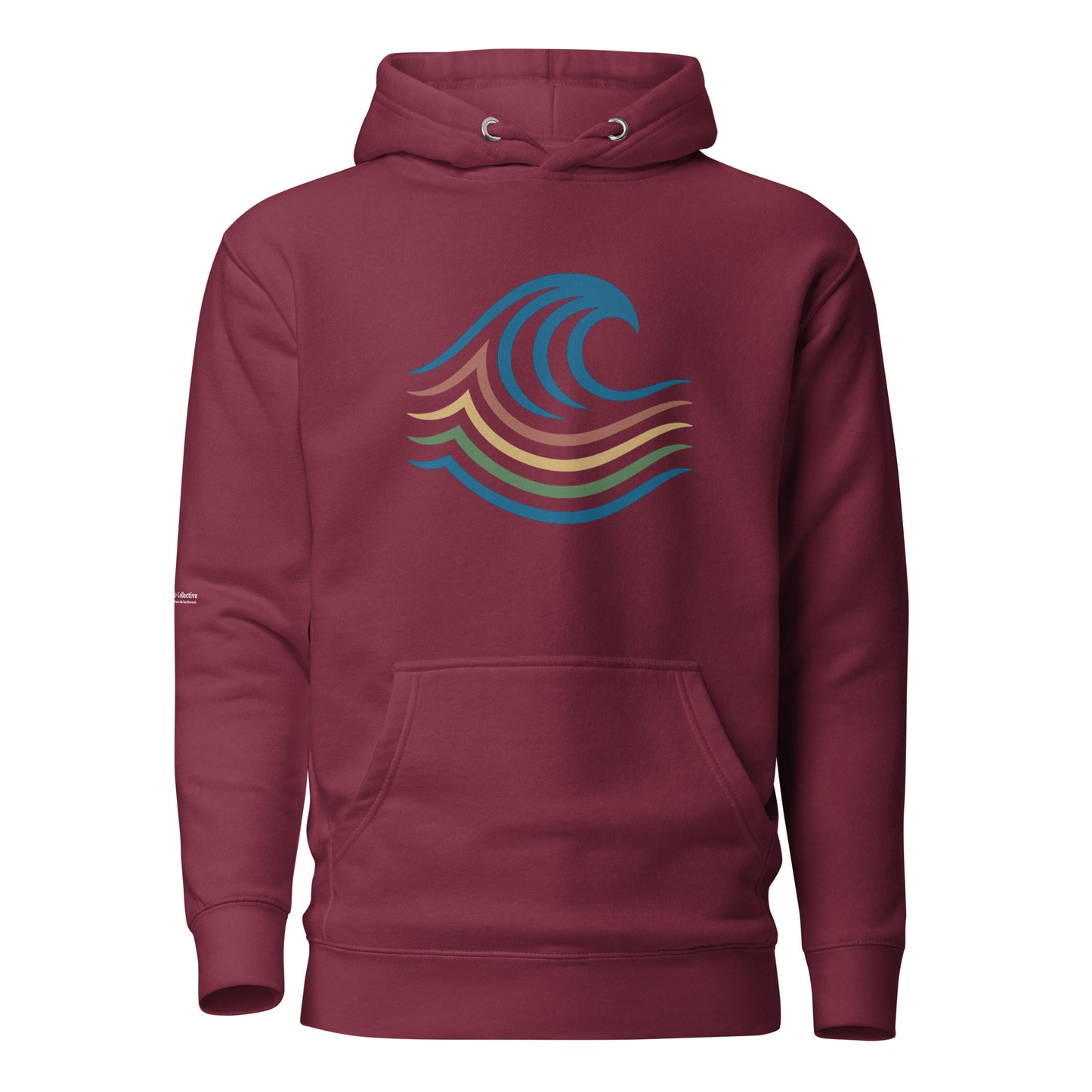 BreakWater Hoodie — maroon, front view, queer-owned PNW Pride apparel