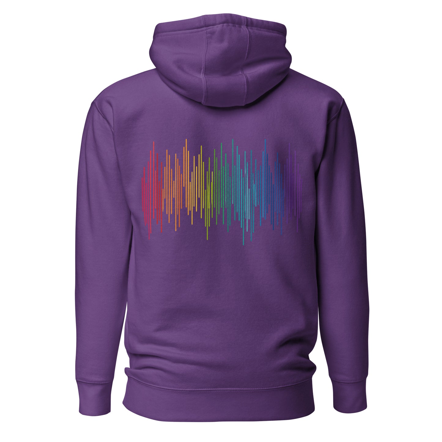 PrideFall Hoodie — purple, back view, queer-owned PNW Pride apparel