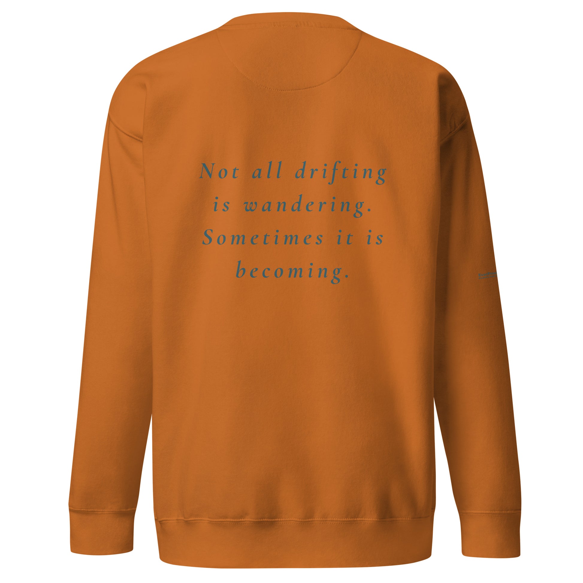 Drift Sweatshirt — adobe, back view, queer-owned PNW Pride apparel