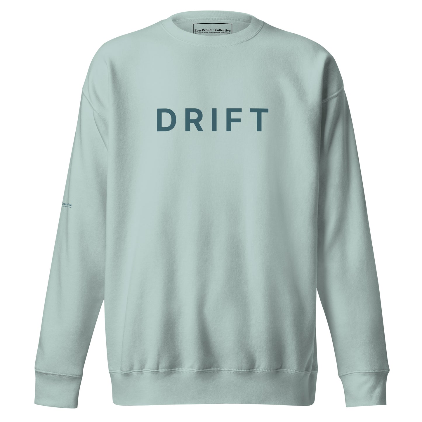 Drift Sweatshirt — agave, front view, queer-owned PNW Pride apparel
