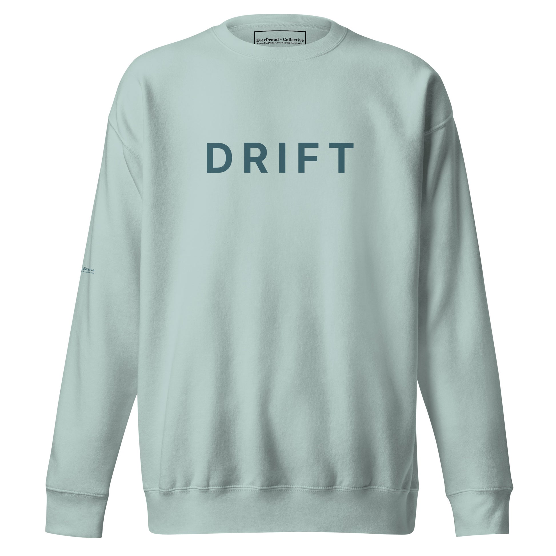 Drift Sweatshirt — agave, front view, queer-owned PNW Pride apparel