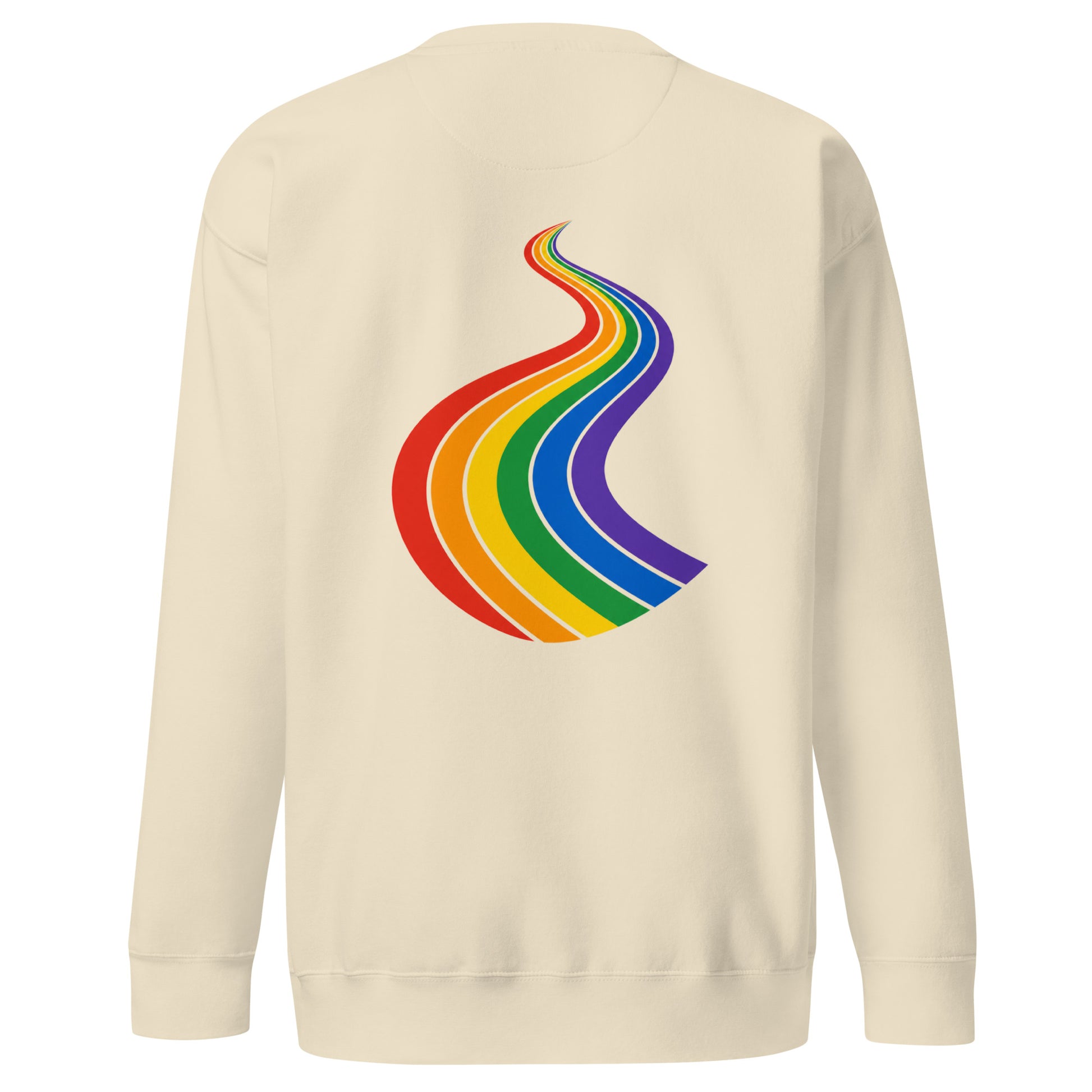 ProudPath Sweatshirt — bone, back view, queer-owned PNW Pride apparel