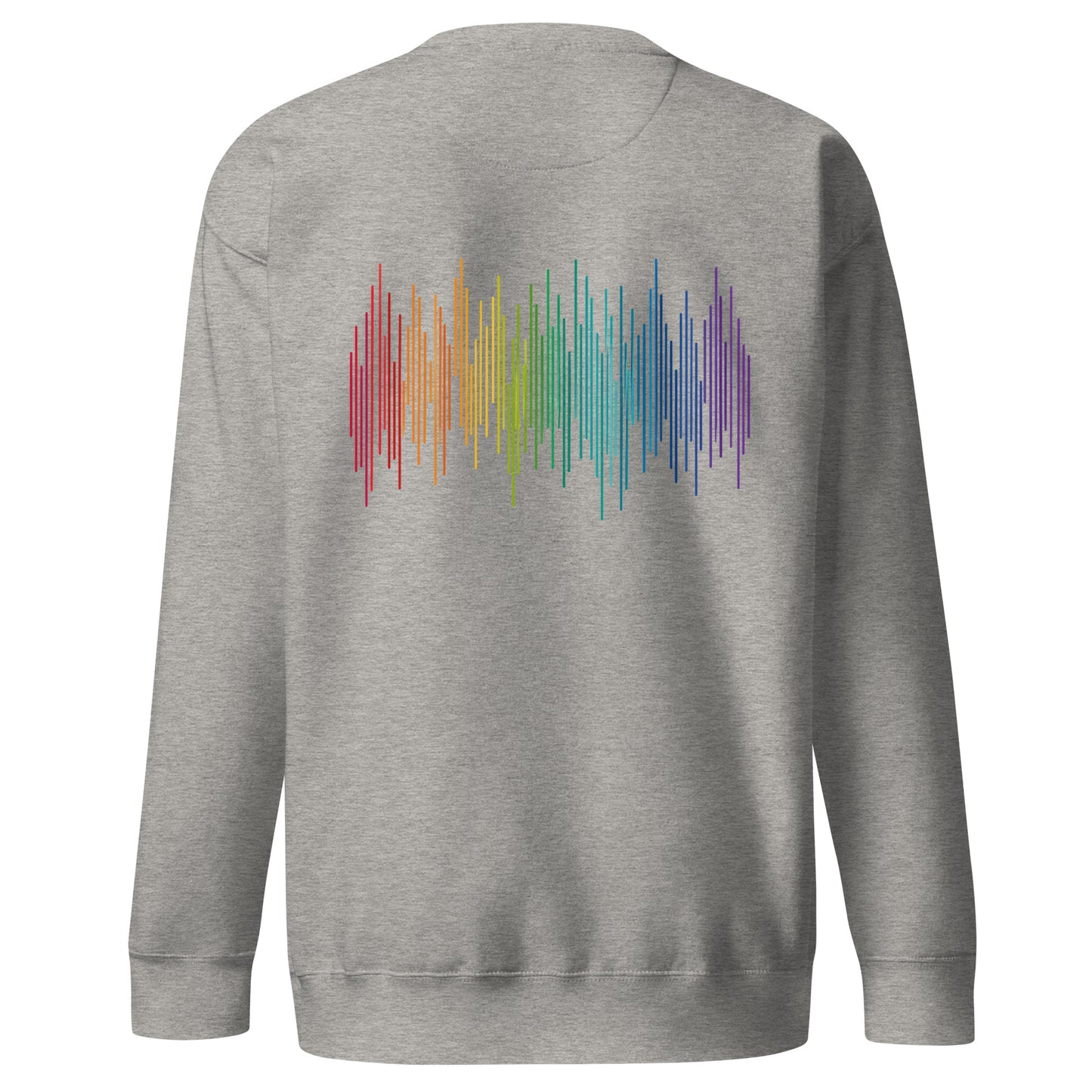 PrideFall Sweatshirt — carbon grey, back view, queer-owned PNW Pride apparel