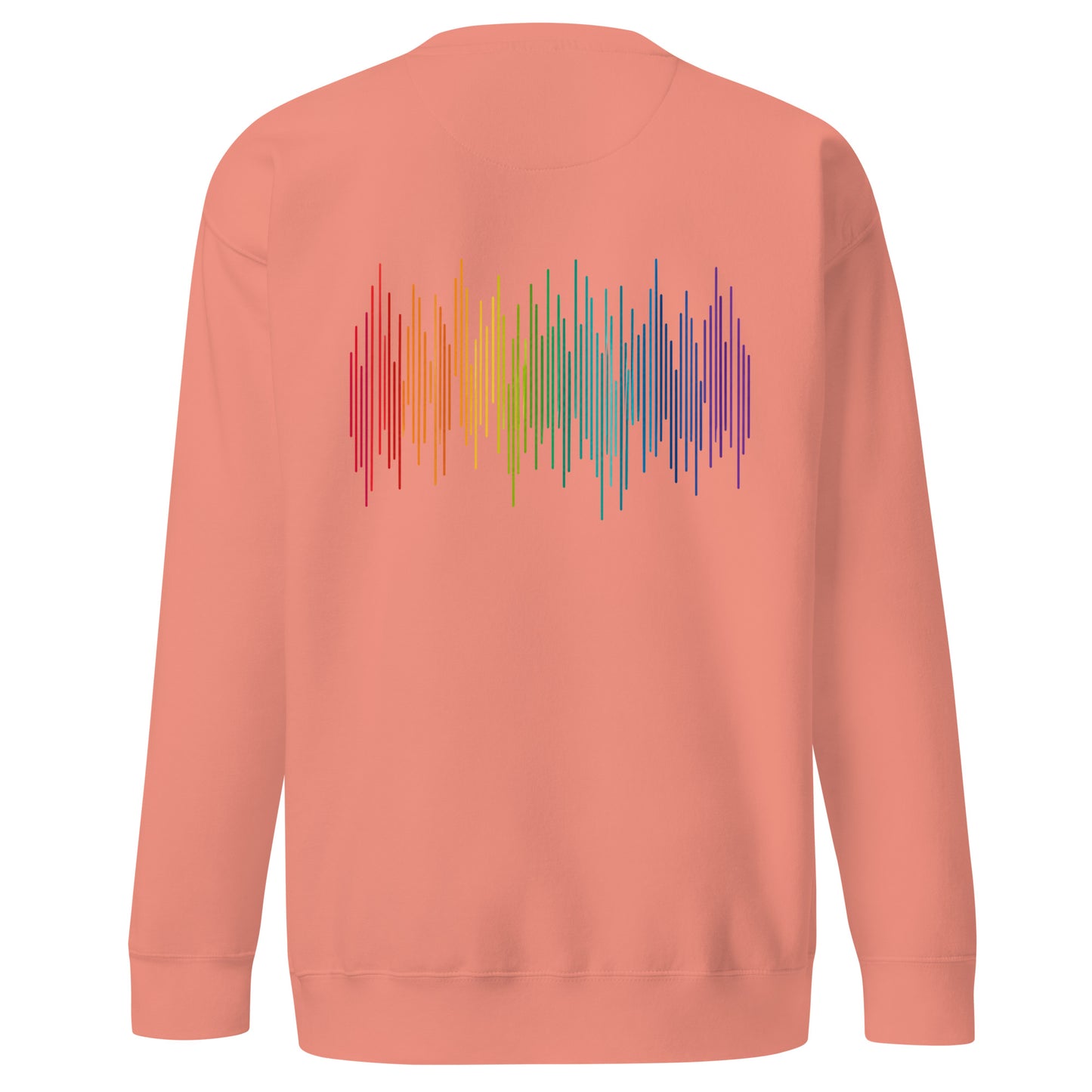 PrideFall Sweatshirt — dusty rose, back view, queer-owned PNW Pride apparel