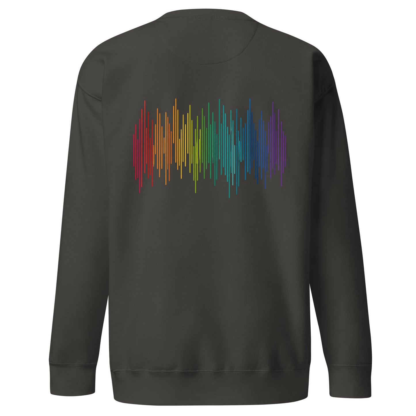 PrideFall Sweatshirt — vintage black, back view, queer-owned PNW Pride apparel