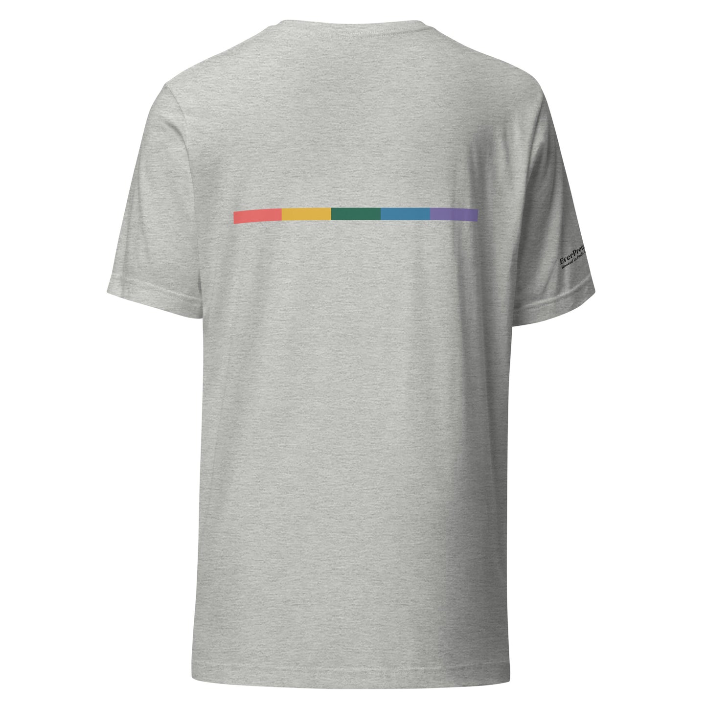 Signal Offset T-Shirt — athletic heather, back view, queer-owned PNW Pride apparel