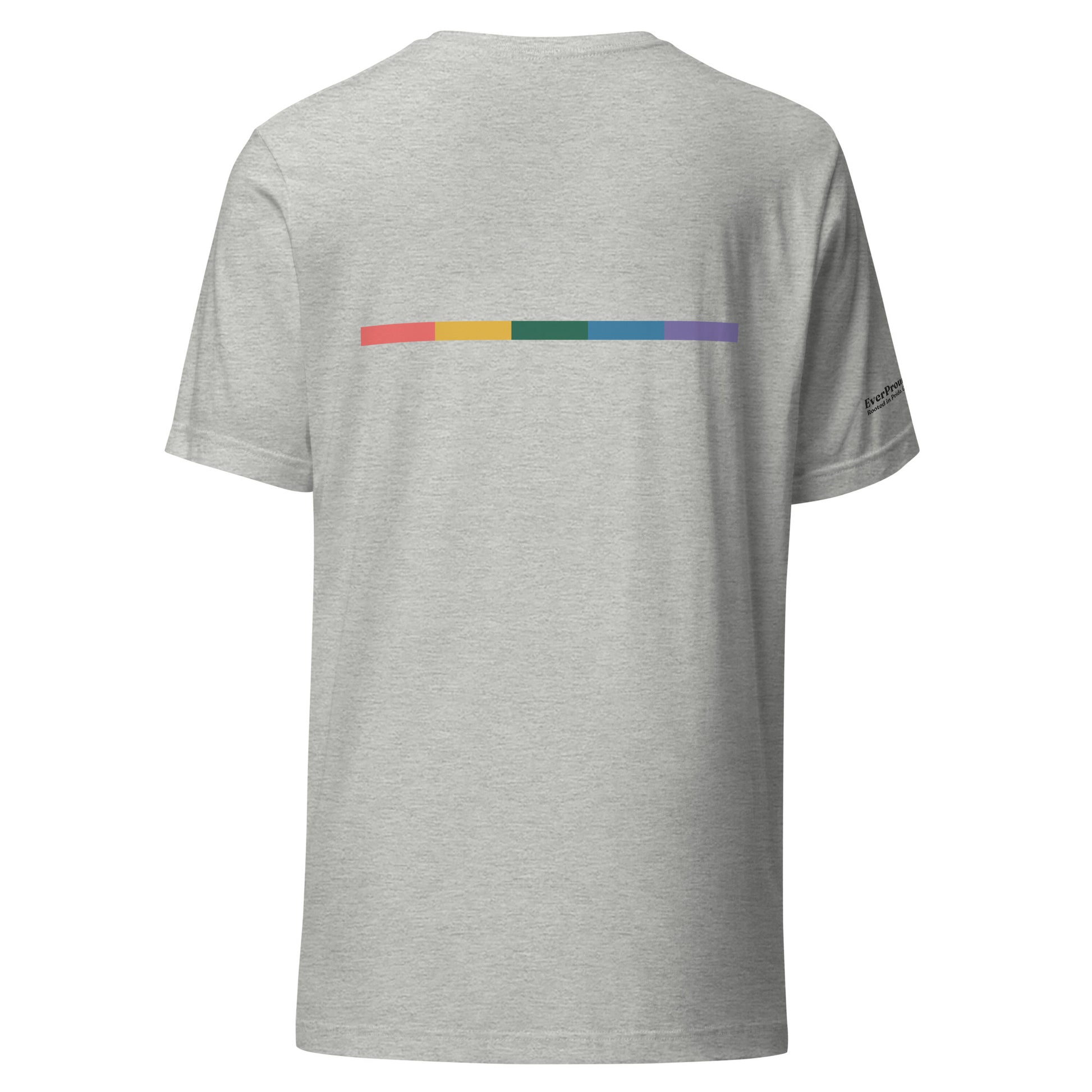 Signal Offset T-Shirt — athletic heather, back view, queer-owned PNW Pride apparel