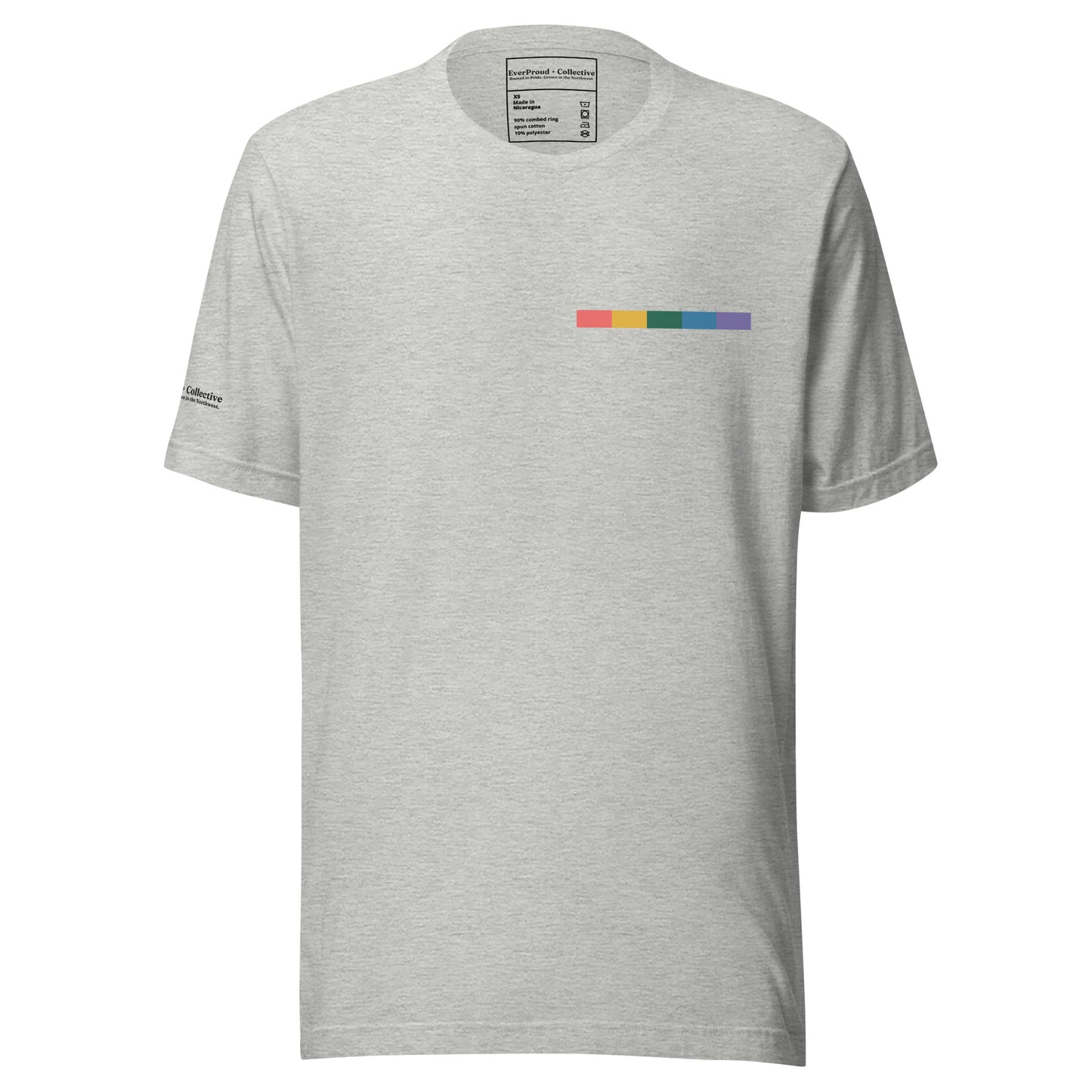 Signal Offset T-Shirt — athletic heather, front view, queer-owned PNW Pride apparel