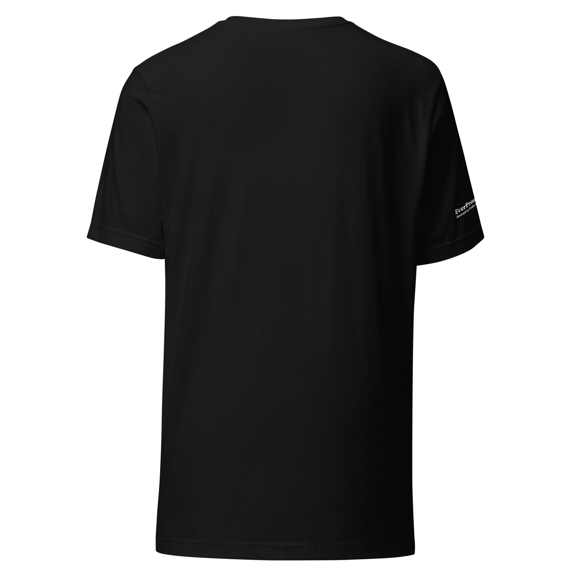 Signal Core T-Shirt — black, back view, queer-owned PNW Pride apparel