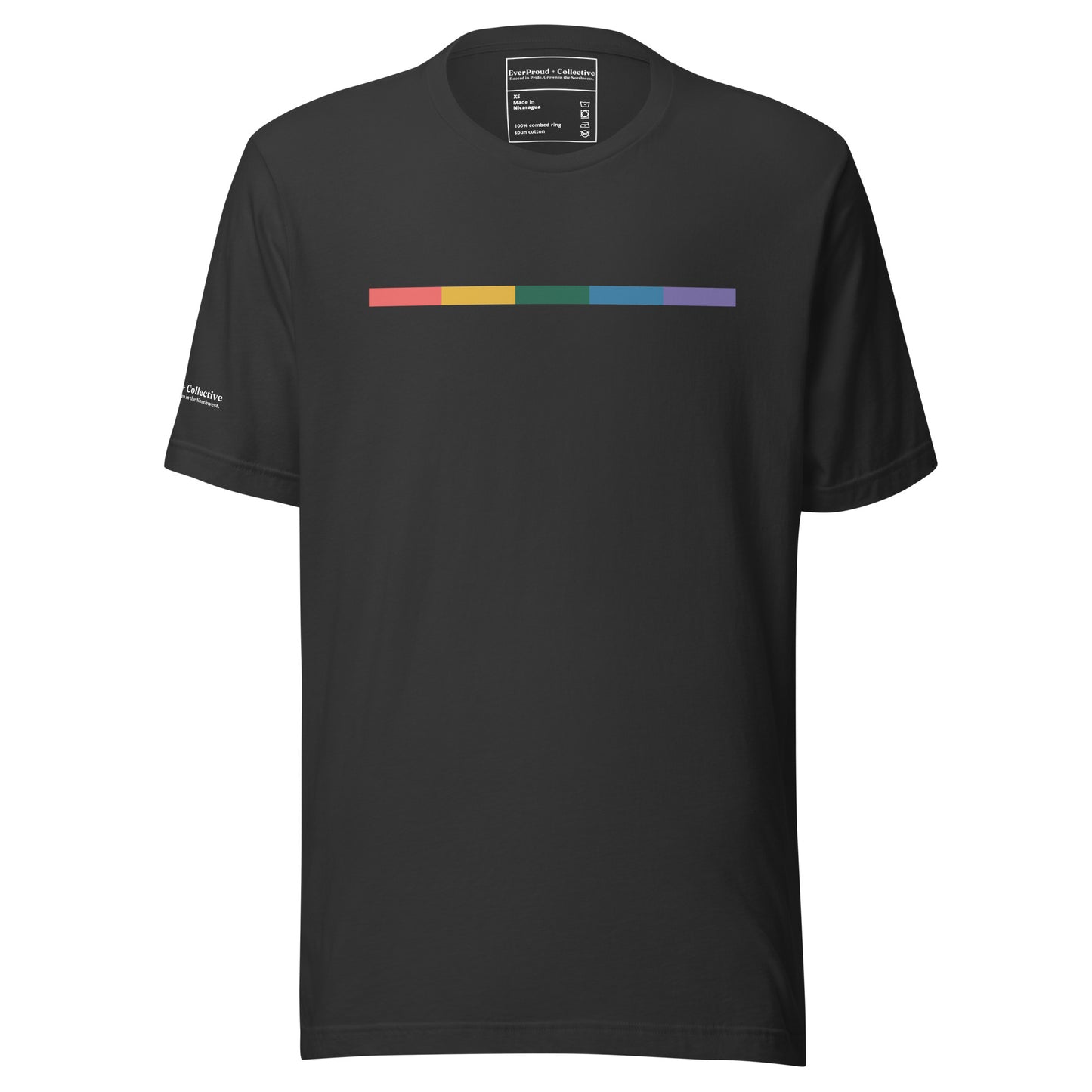 Signal Core T-Shirt — dark grey, front view, queer-owned PNW Pride apparel