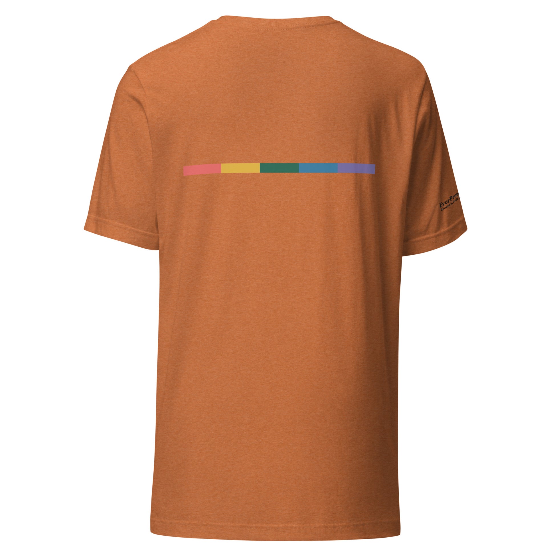 Signal Offset T-Shirt — heather autumn, back view, queer-owned PNW Pride apparel