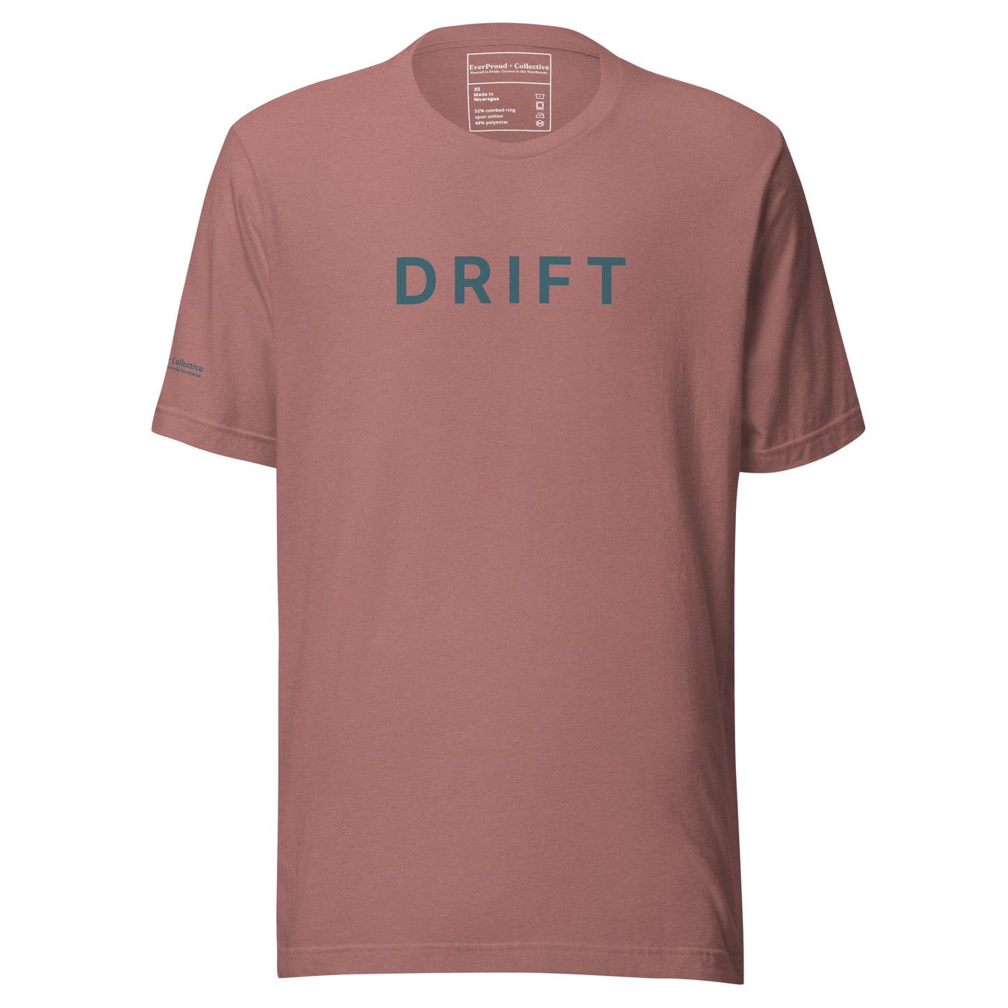 Drift T-Shirt — heather mauve, front view, queer-owned PNW Pride apparel