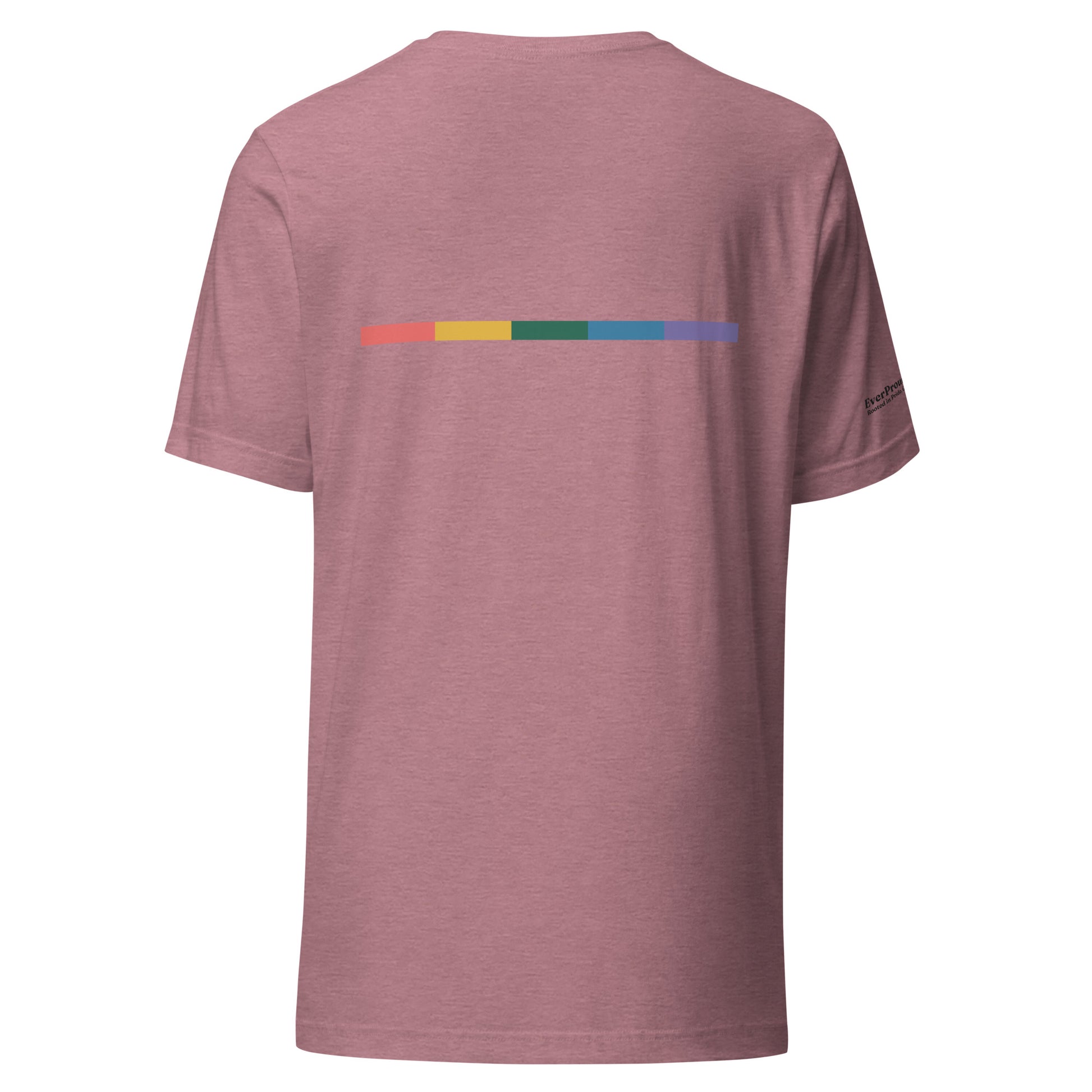 Signal Offset T-Shirt — heather orchid, back view, queer-owned PNW Pride apparel