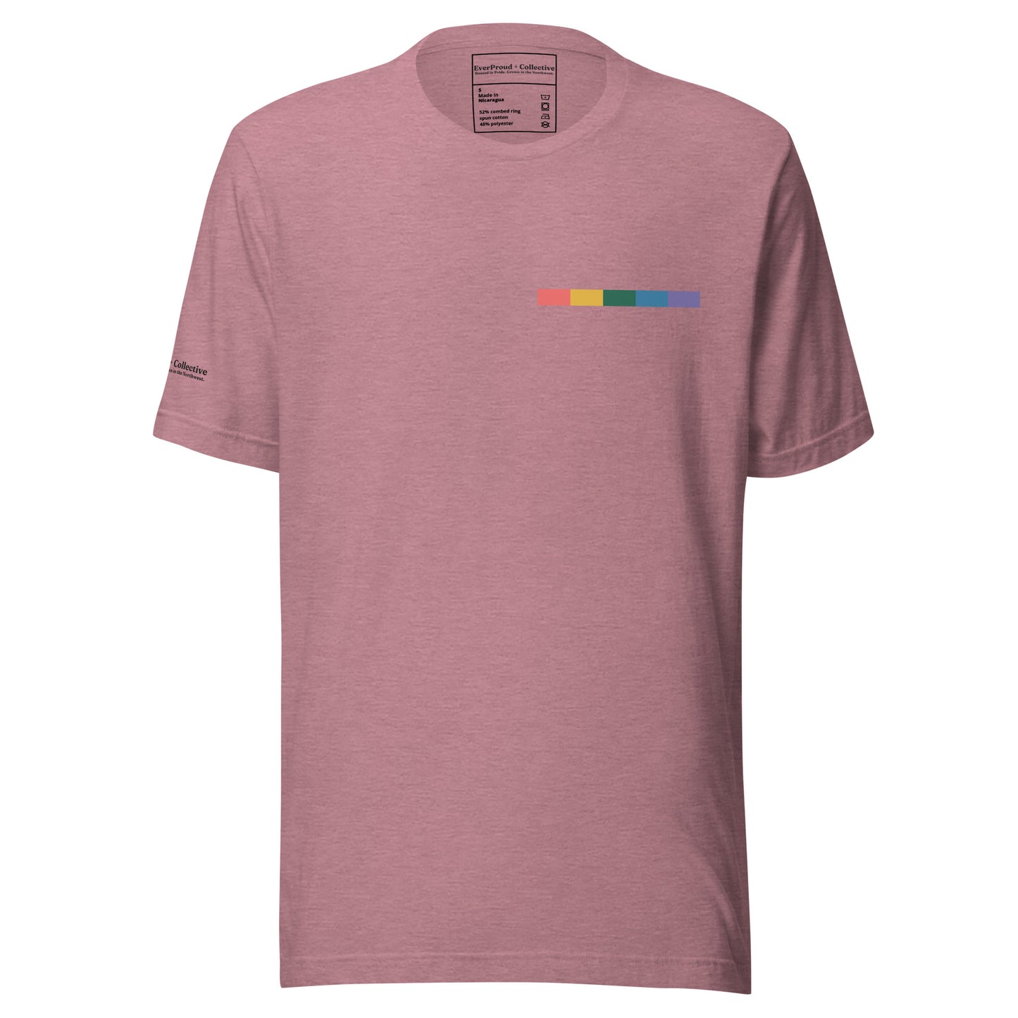 Signal Offset T-Shirt — heather orchid, front view, queer-owned PNW Pride apparel