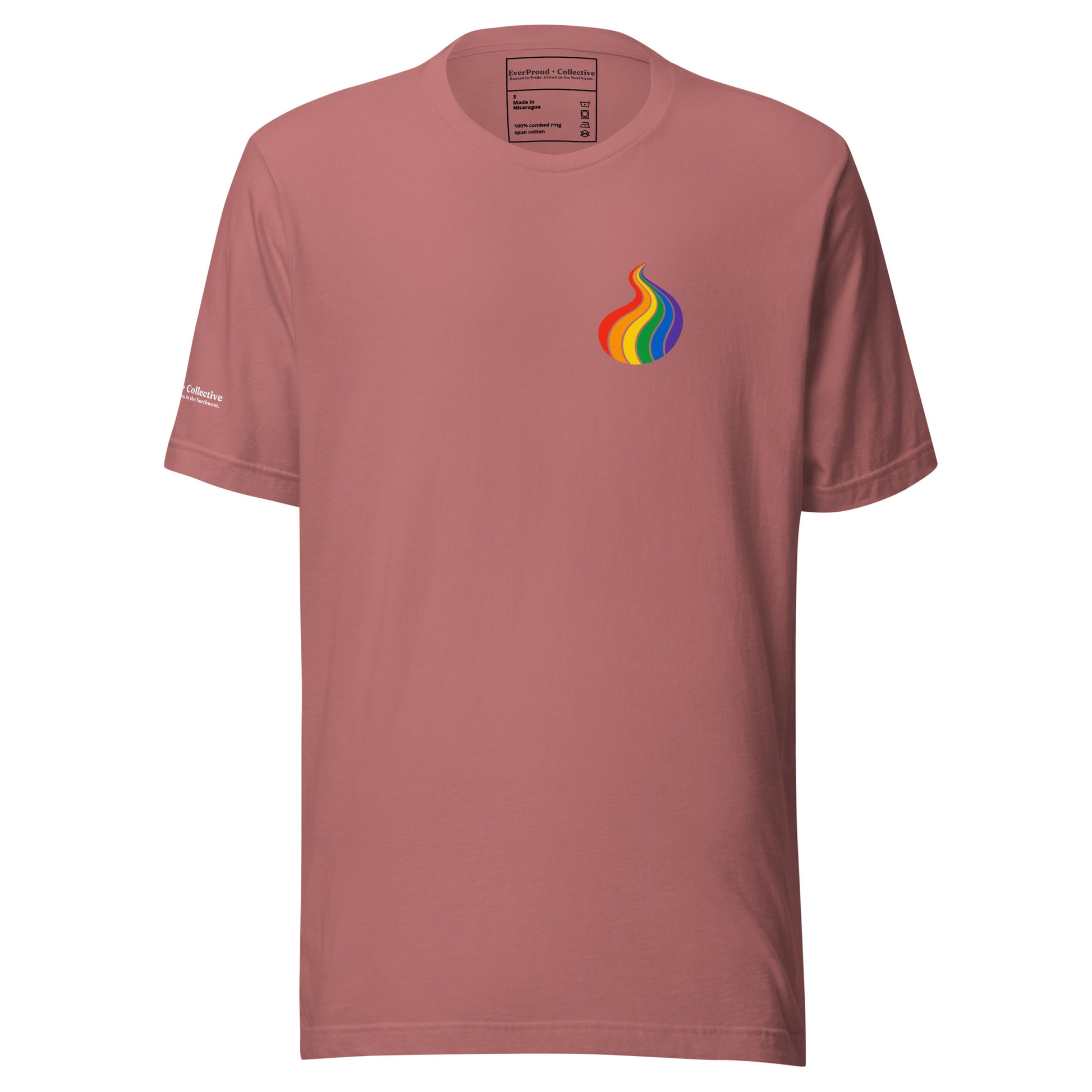 ProudPath T-Shirt — mauve, front view, queer-owned PNW Pride apparel