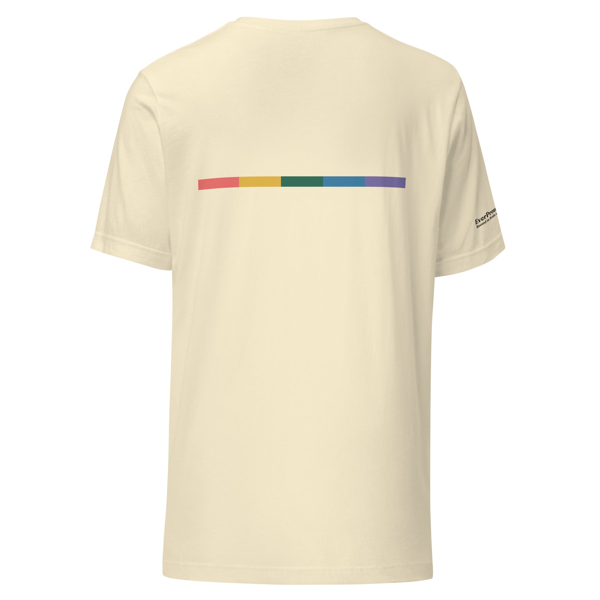 Signal Offset T-Shirt — natural, back view, queer-owned PNW Pride apparel